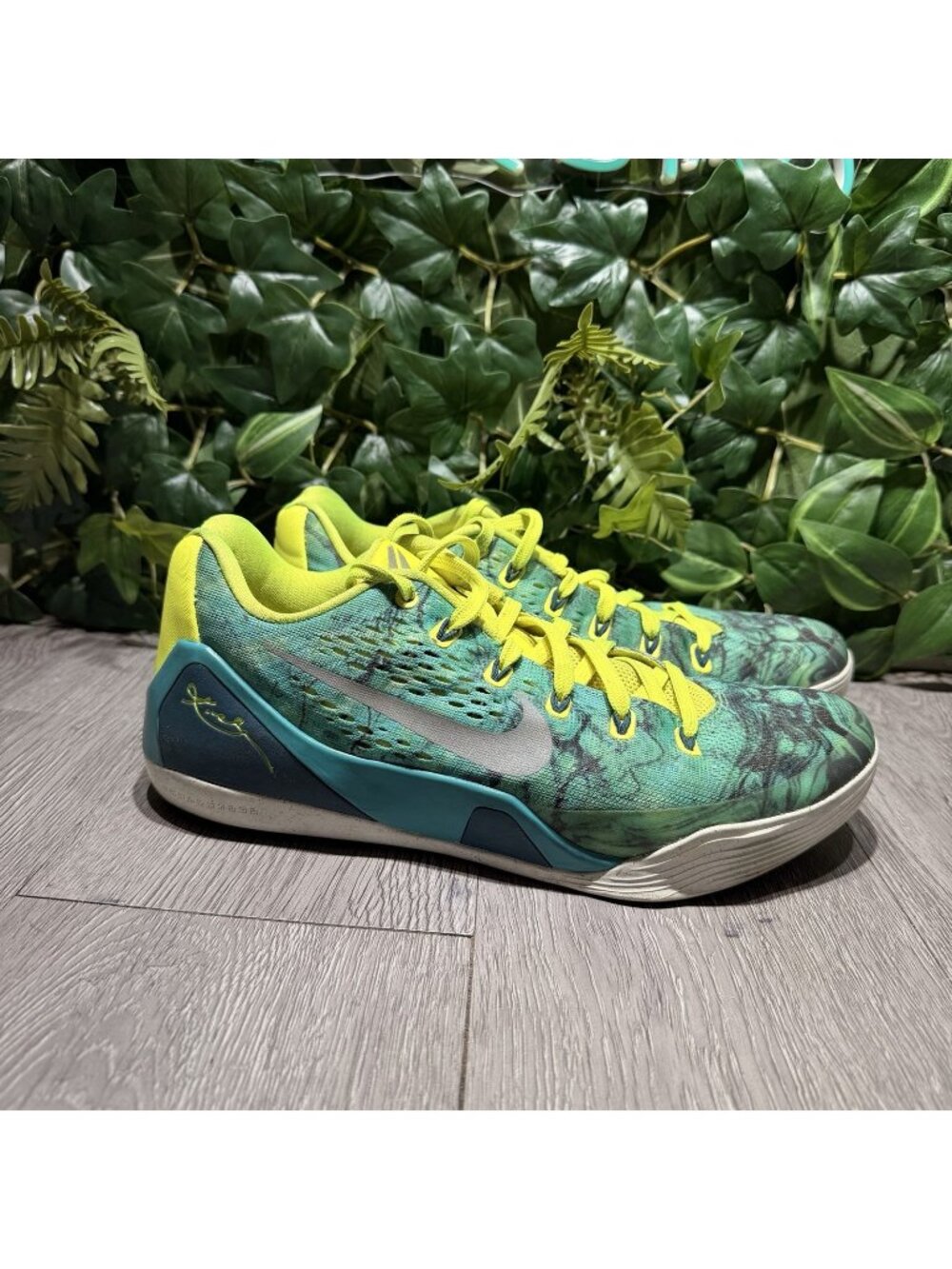 Nike Kobe IX 9 EM "Easter" Grn/Silv/Volt/Blk 2014 646701-300 OG Box Size 10